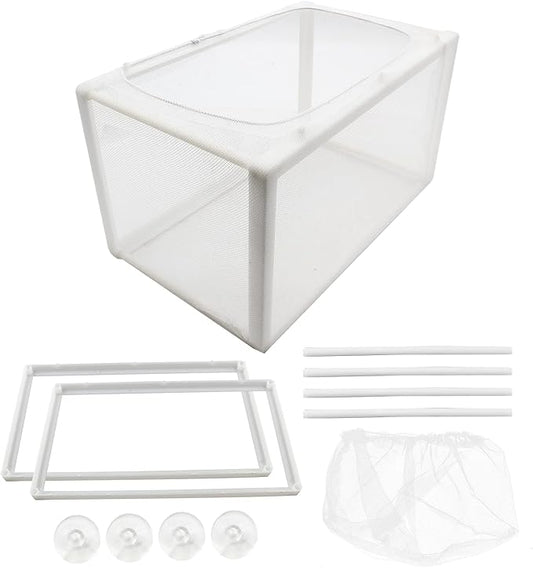 1 Pack Nylon Mesh Box Square Fish Breeder Box Separation Net Aquarium Fish Hatching Box(10.23"x5.9"x5.9") L*W*H