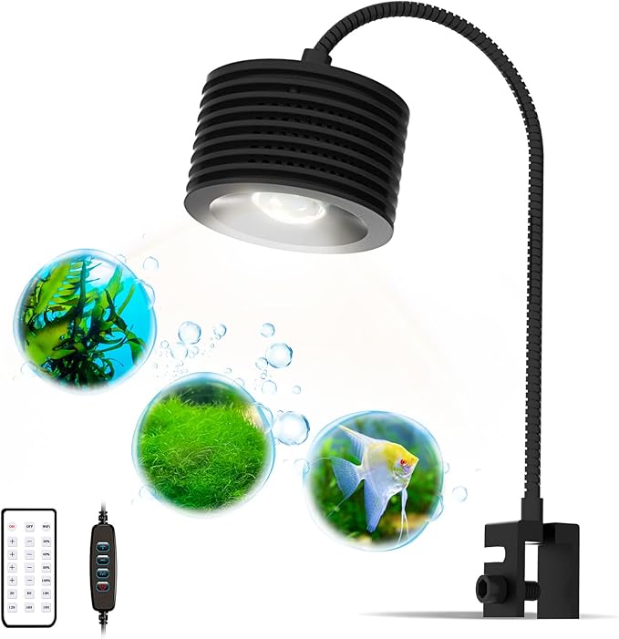 Lominie Full Spectrum Aquarium Light, Adjustable Saltwater Freshwater Super Bright Fish Tank Light for Reef, Coral, Planted Nano Aquarium Tank (A-20 Freshwater 16W)