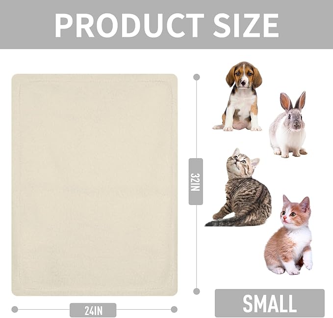 furrybaby Dog Blanket Soft Dog Blankets for Small Dogs Puppy Essentials Washable Fluffy Sherpa Fleece Cat Blanket 24x32 Inches for Bed Furniture Couch Sofa (Double-Layer Small, Beige)