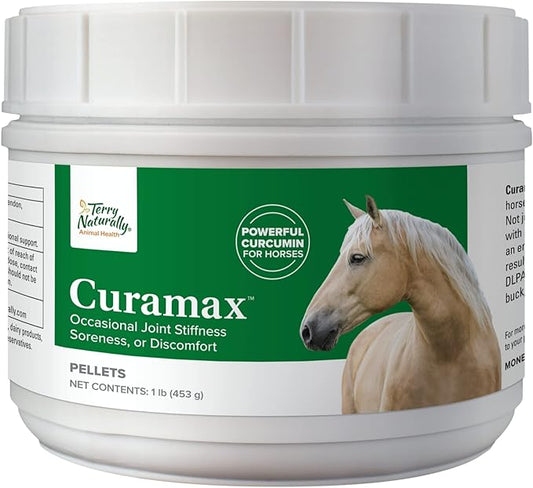 Terry Naturally Animal Health Curamax - 1 lb. of Pellets - Joint, Ligament & Tendon Support for Horses - Curcumin, Boswellia & DLPA - for Equines Only - 30 Servings