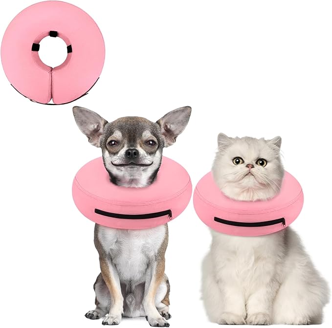 Supet Inflatable Dog Cone Collar for Small Dogs Puppies Cats, Soft Cone for Dogs Cats to Stop Licking, E Collar Dog Neck Donut Dog Cone Alternative After Surgery