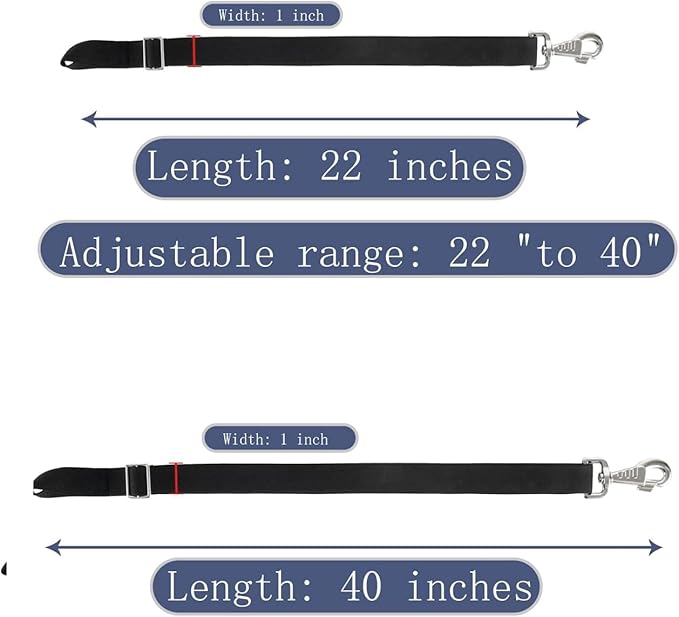 Premium Horse Blanket Sheet Leg Straps, Replacement Stretchy Belly Strap with Swivel Snaps and Loop End, Adjustable Length from 22 to 40 Inch Black (2 Pcs)