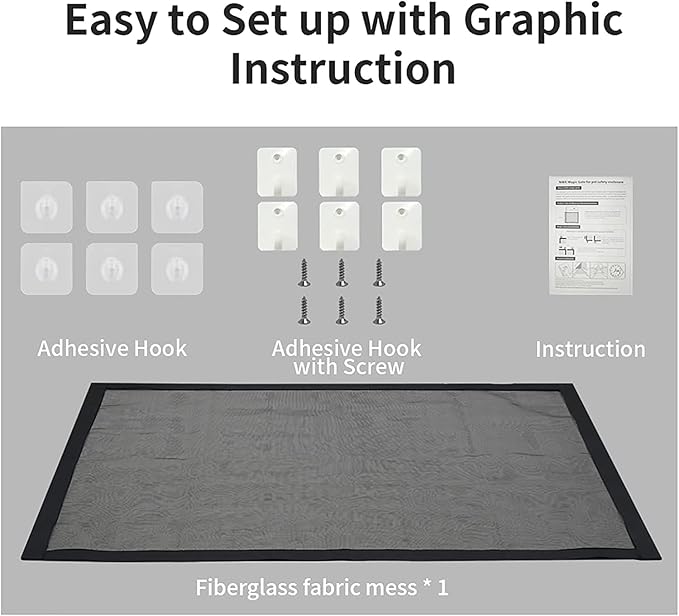 NWK Magic Pet Gate for The House Stairs Providing a Safe Enclosure for pets to Play and Rest, 6 Loops Design (30'' X 70'')