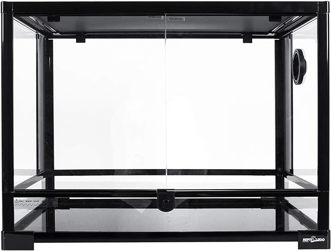 REPTI ZOO Large 34 Gallon Reptile Glass Tank,Front Opening Double Hinge Door 24" x 18" x 18", Screen Ventilation Terrarium (Backgrounds not Include)