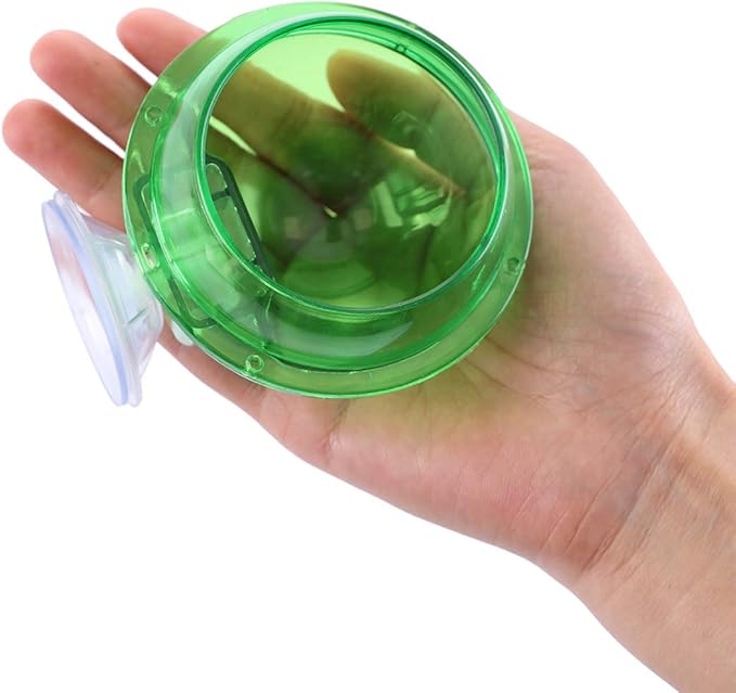 Suction Cup Reptile Feeder, Reptile Feeding Food Water Bowl Escape Proof Worm Dish Gecko Feeder Chameleon Bowl, Reptile Ledge Accessories Supplies for Lizard Bearded Dragon, 2 Pack