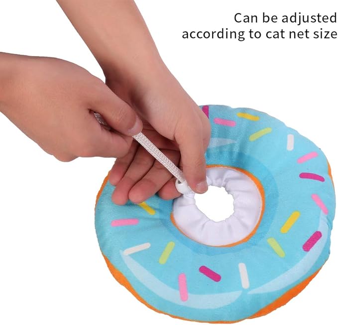 Cat Cone Collar Soft, Cat Recovery Collar Cute Cat Donut Adjustable Elizabethan Cone Cat Cones to Stop Licking Comfortable Lightweight Neck Cone for Cats Kittens After Surgery