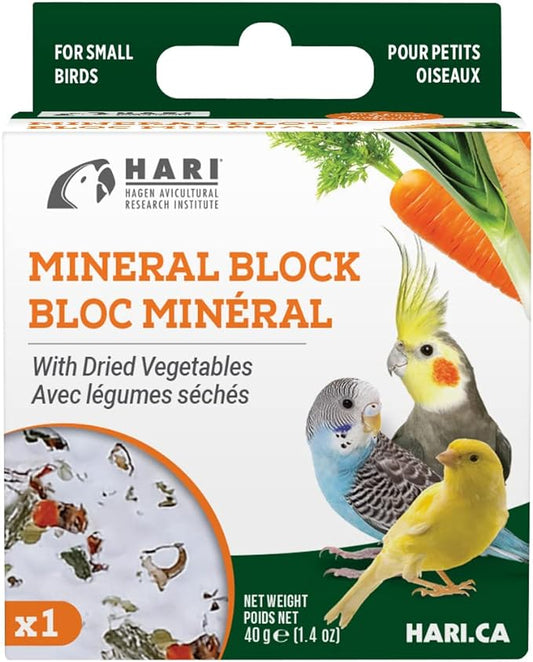 Hari Mineral Block for Birds with Dried Vegetables, Calcium Supplement Bird Treat