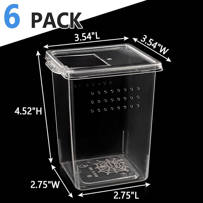 6 Pcs Tarantula Enclosure Insect Spider Terrariums Breeding Box Jumping Spider Enclosure Breeding Box Hatching Container Insect Container Breeding Box (Small Size)
