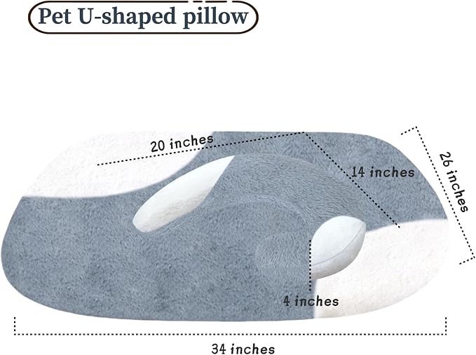 Dog Pillow Dog Bed Pet Pillow Mattress Set for Indoor Cats and Dogs Dog Calming Pillow Dog Bed Cat Pillow Cat Mattress Improve Pet Sleep Gray and White Double Color