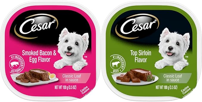 Cesar Classic Loaf in Sauce Wet Dog Food - 11 Flavor Variety Bundle, 3.5 Ounces Each - Pack of 11