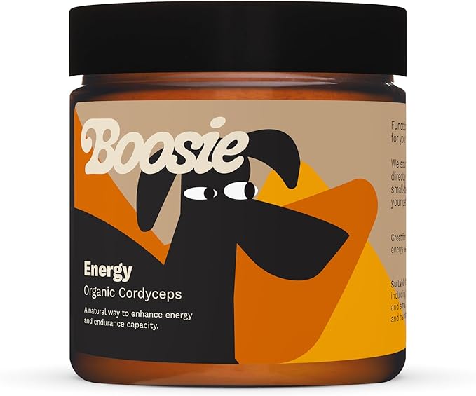 Boosie Organic Adaptogenic Powder for Dogs and Cats - Enhances Energy, Endurance and Muscle Health - Cordyceps Mushroom - 100% Natural Without Additives or Preservatives - Pet Nutrition