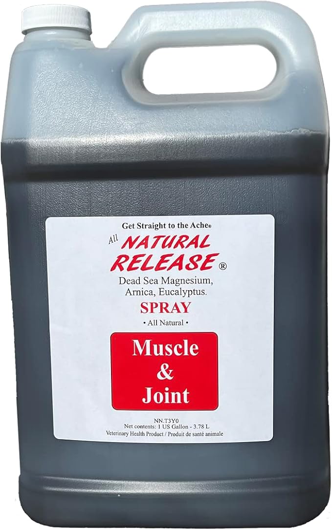 Natural Release Muscle Spray Treatment - Horse Liniment for Sore Muscles, Joint Pain, Tendon & Inflammation Relief - Easy to Use, Fast Acting, Alcohol & Menthol Free (1 Gal)