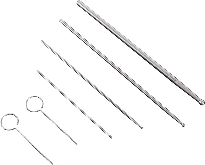 REPTI ZOO Snake Probe Kit 6 Pieces Round Ball Tip Professional Reptiles Snake Sexing Kit Probes Set