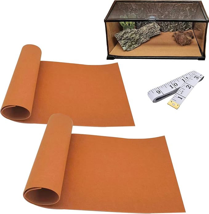 2 Pack 20 Galoon Reptile Carpet Reptile Mat & Reversible Substrate, Terrarium Liner Bedding for Lizard,Chameleon,Gecko,Snake,Ceratophrys (30 X12 in, Brown)