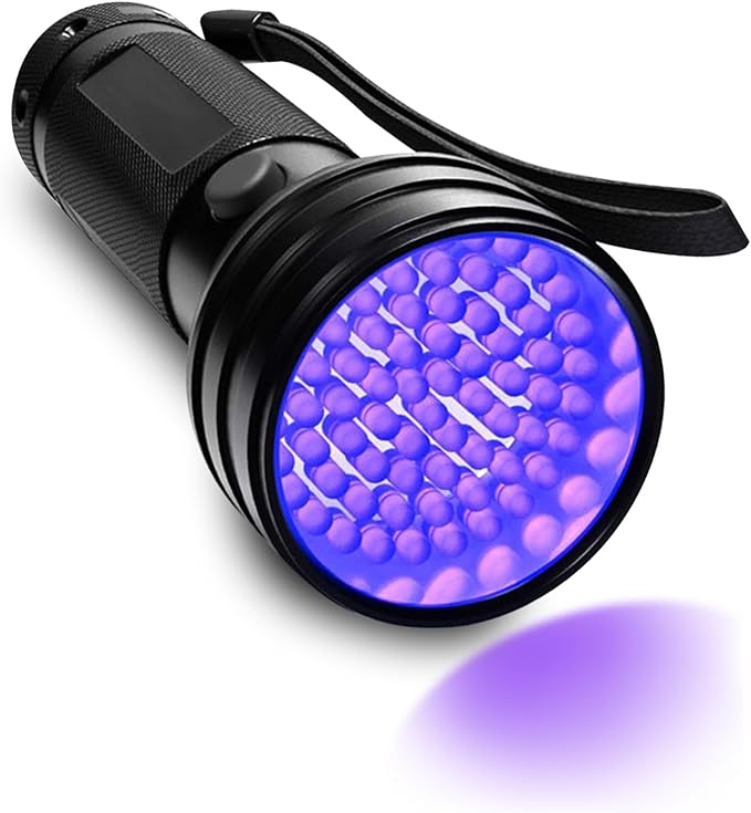 UV Flashlight Black Light, Ultraviolet Blacklight for Pet Urine Detection 51 LED 395 nM, Detector Light for Dog/Cat Urine, Dry Stains, Bed Bug, Resin Curing, Scorpions Finder