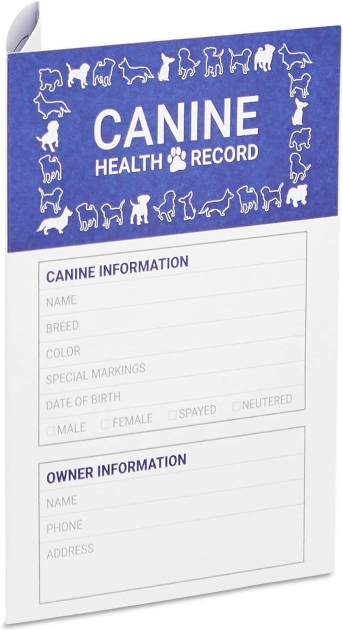 Juvale 24 Pack Puppy Vaccination Record Card, Dog Vaccine and Canine Health Record Booklets (5x3.5 in)