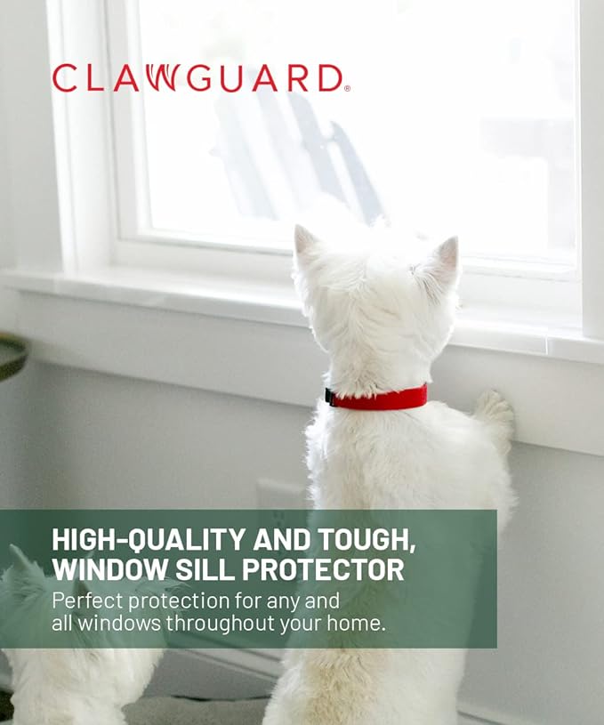 CLAWGUARD Window Sill Protector - Strong Transparent Protection from Dog and Cat Scratching, Chewing, Slobbering and Clawing on Window Sills. Keep Paws Safe and Home Clean. (Clear 29.5 in. x 3.25 in.)