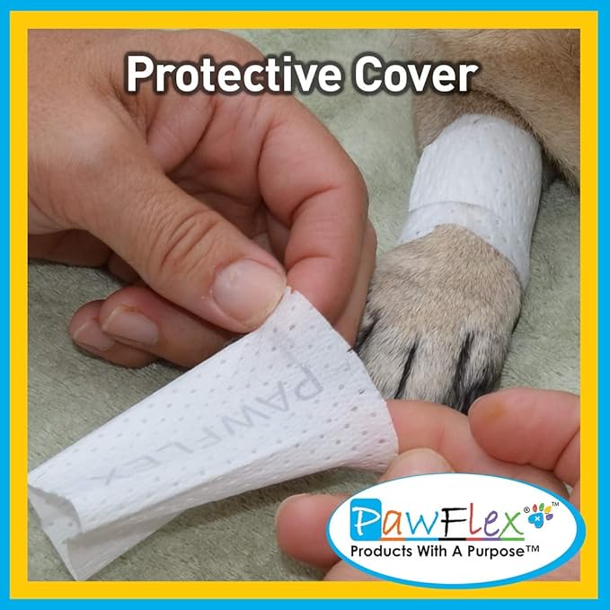 Protective Sleeve Tubular Cover - Bandages - for Dogs Cats & Other Pets First Aid Wound Care Non-Adhesive Disposable Breathable Water Resistant 7 Strips (yields 14-21 Covers) (Small 12pk)
