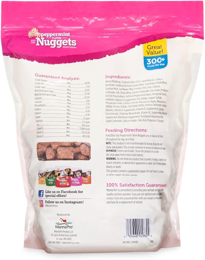 Manna Pro Bite-Size Peppermint Flavored Nuggets | 4 LB