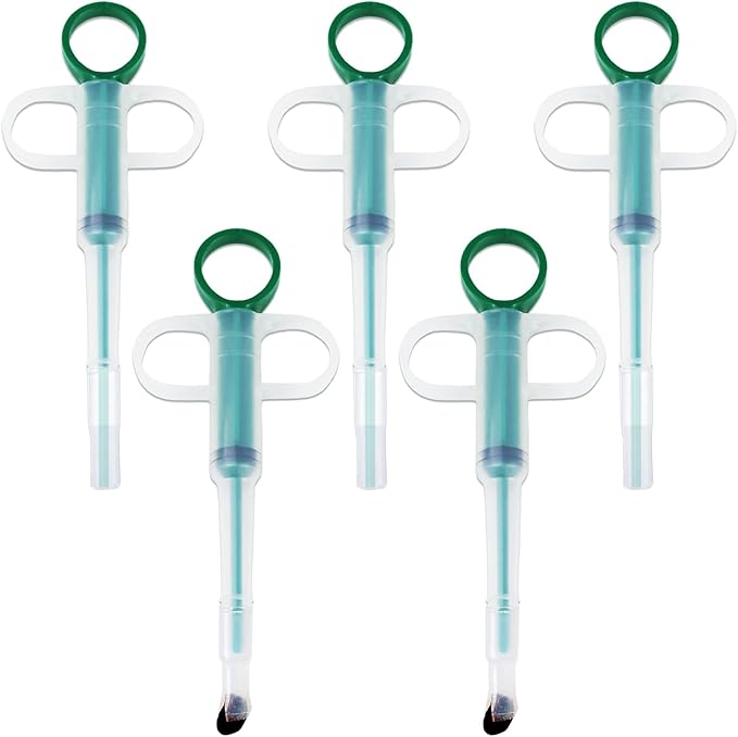 5PCS Pet Pill Shooter Plunger Popper for Small Cats Dogs Soft Tip Tablet Syringe Pusher Animal Medicine Medical Feeding Tool Accessories for Animals