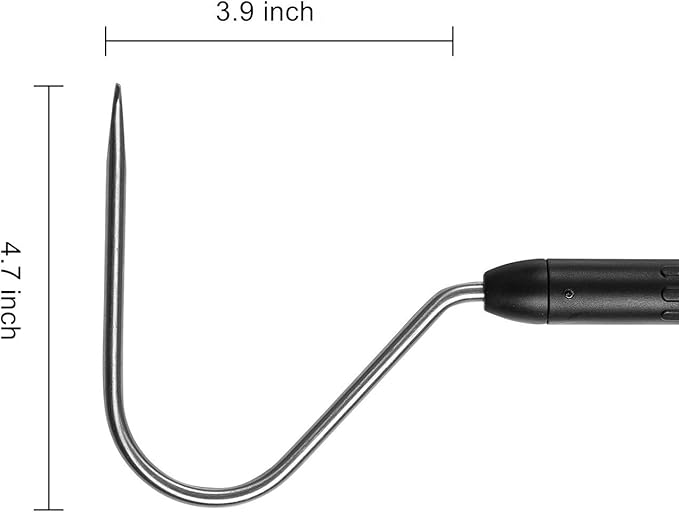 REPTI ZOO 57" Snake Catcher Professional Stainless Steel Retractable Snake Hook Reptile Catcher Stick Rattlesnake Grabber Pick-up Snake Pole Handling Tool (Snake Hook)