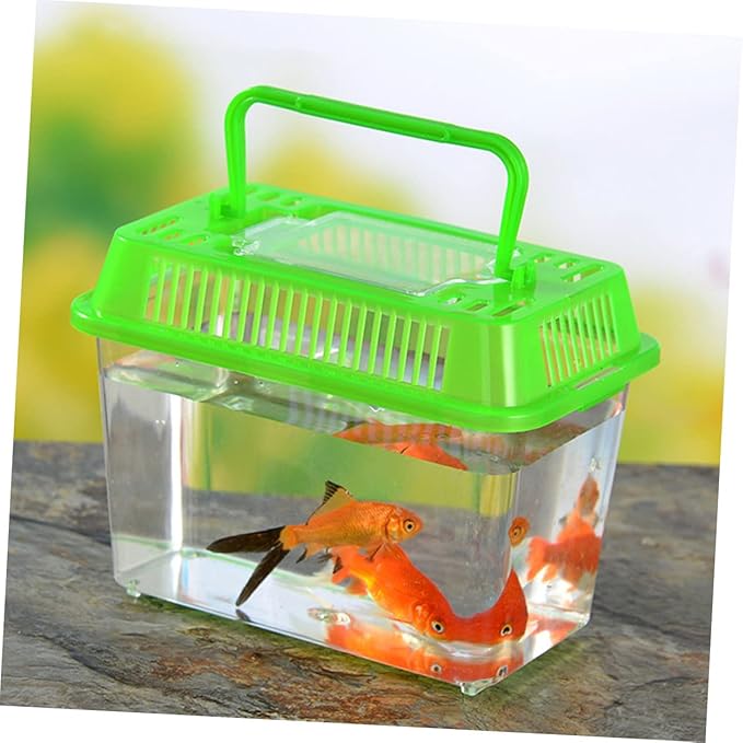 Plastic Turtle Fish Tank Pet Fish Tank Small Aquarium Plastic Goldfish Aquarium Habitat Acrylic Reptile cage reptisoil terrariums Handheld Aquarium Feeding Box Household