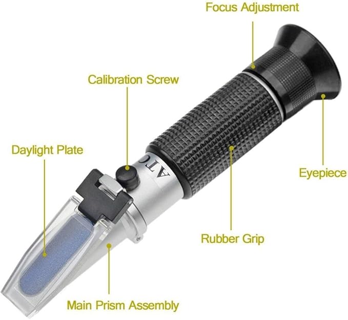 Aquarium Refractometer for Saltwater/Brackish/Marine/Reef Tank Testing, Automatic Temperature Control, Salinity (0-100ppt) and Specific Gravity (1.000-1.070) (Standard Kit)