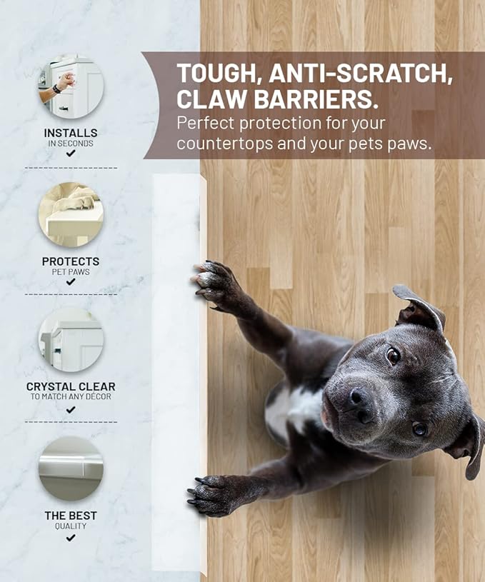 CLAWGUARD Edge and Countertop Protector from Dog Scratching Counter Easy Clean Install Paw Barrier 29.5 x 2.25 in