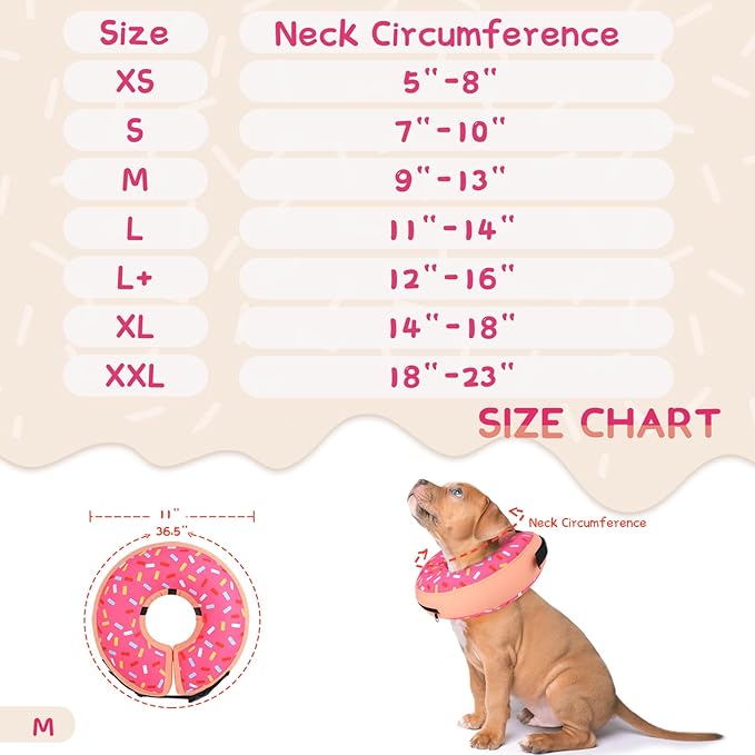 Supet Inflatable Dog Cone Collar for Large Medium Small Dogs, Soft Cone Collar for Dogs Cats, E Collar Dog Neck Donut Dog Cone Alternative After Surgery