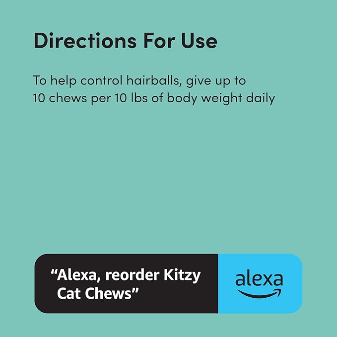 Amazon Brand - Kitzy Hairball Control Crunchy and Soft Natural Cat Chews, Tuna, 16 oz