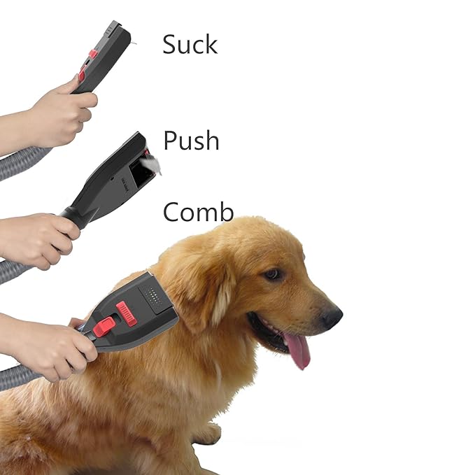 Pet Vacuum Grooming Brush and Shedding Kit for Dog/Cat Loose Hair, Vacuum Attachment Deshedding Tool for Dogs/Cats,Professional Accessories Remover for Pet's Undercoat Fur