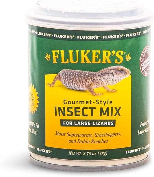 Fluker's Gourmet Canned Food for Reptiles, Fish, Birds and Small Animals, Insect Mix, 2.75 oz