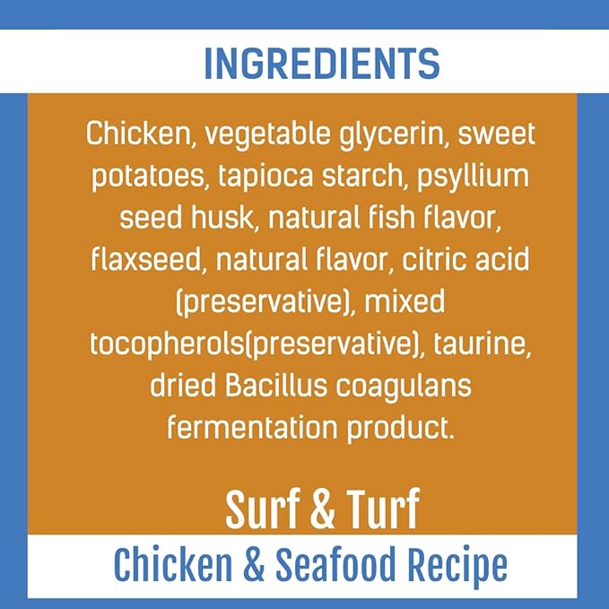 Get Naked Biteables Natural Soft Treats for Cats, Digestive Health Plus, Surf & Turf Recipe, 3 oz, 1 Pouch (Pack of 2)