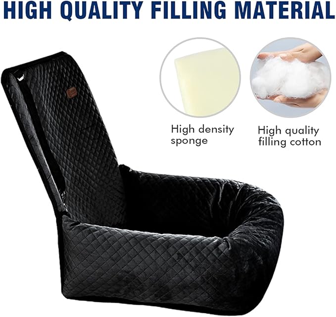 Dog Car Seat Pet Booster Seat Pet Travel Safety Car Seat,The Dog seat Made is Safe and Comfortable, and can be Disassembled for Easy Cleaning(Solid Black)