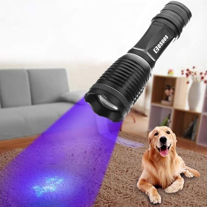 COSOOS UV Flashlight Black Light, 2 in 1 White Light & 395nm Blacklight, Pet Urine Detector for Dog/Cat Urine, Dry Stains, Scorpion.(Holster Included)