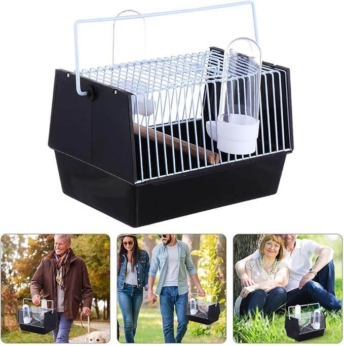 POPETPOP 1pc Birdcage Portable Bird Cage Parrot Cage Macaw Cage Outdoor Bird Cage Bird Carrier Bird Transport Cage Handheld Birds Cage Long Tail Handcage Handle Small Bird Cage Iron