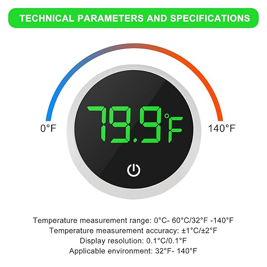 2PACK LED Aquarium Thermometer Aquarium Thermometer 5S Refresh Speed Touch Screen Fish Tank Thermometer Reptile Thermometer Terrarium Water Temperature Test Digital Thermometer