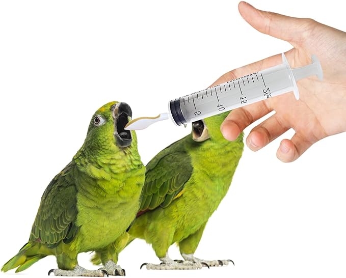 4 Pieces Baby Bird Feeding Syringe with 2 PCS 20ml Syringes, 2PCS 60ml Syringes and 4 Soft Feeding Spoons, Feeding Tool for Small Animals, Pet Feeding Tool, Pet Syringe, Bird Parrot Feeder Spoon