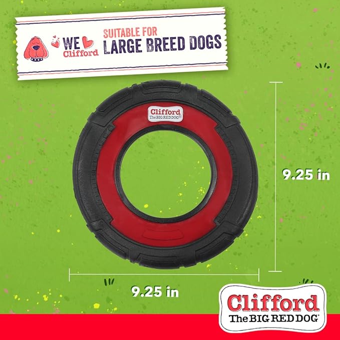 Clifford® Flying Disc Frisbee Dog Toy | 9.25" Durable Dog Frisbee | Quality, Strong Rubber Frisbee for Dogs for Fetch, Toss and Tug