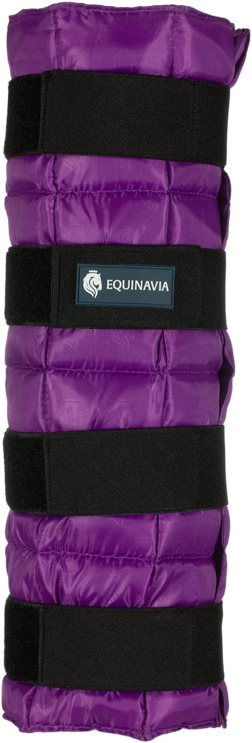 Equinavia Cool Relief Therapy Ice Leg Wraps for Horses, Gel Pack with Adjustable Straps | 16.5" x 15.5" Single - Purple - One Size