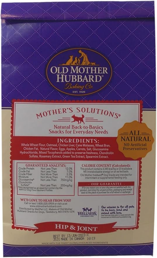 Old Mother Hubbard Mother's Solutions Hip & Joint Dog Treats - Functional Snacks (20 Ounces) - Plus Rope Toy and Fun Animal Facts Booklet Bundle