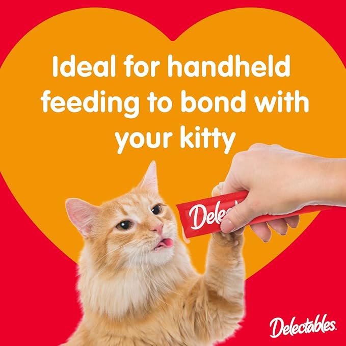 Hartz Delectables Squeeze Up Interactive Lickable Wet Cat Treats for Adult & Senior Cats, Variety with Catnip, 32 Count