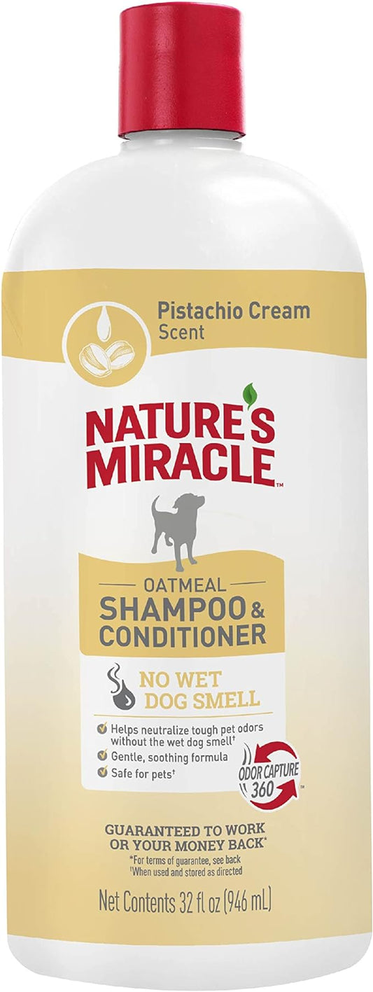 Nature's Miracle Nature’s Miracle Oatmeal Shampoo & Conditioner for Dogs, 32 Oz, Pistachio Cream Scent