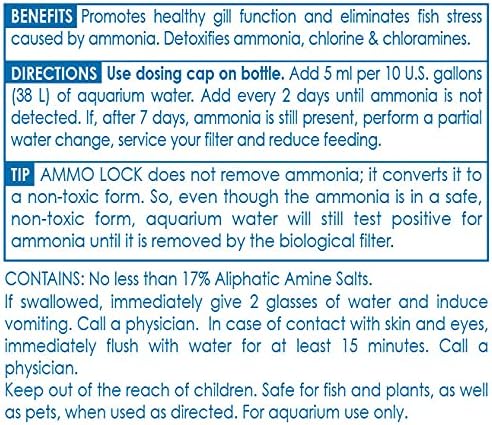 API AMMO-LOCK Freshwater and Saltwater Aquarium Ammonia Detoxifier 8-Ounce Bottle (45D)