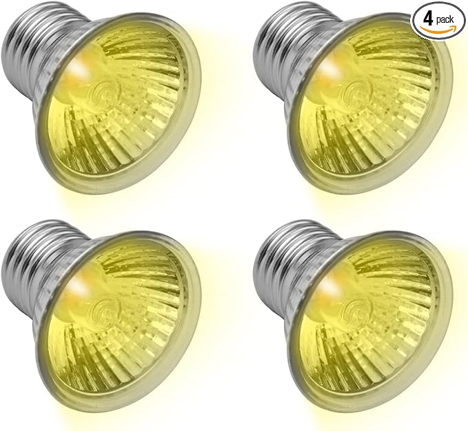 4-Pack 50W UVA UVB Light Bulbs for E27 Reptile Heat Lamp, Basking Spot Light Simulated Sunlight, Heating Lamp for Turtle, Lizard, Snake, Beared Dragon, Amphibians