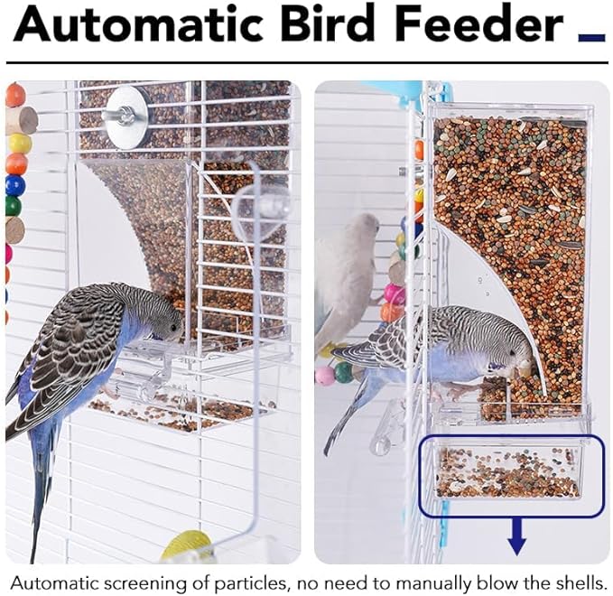 Anti Spill Bird Feeder for Multiple Pets, Polyester Material, No Mess