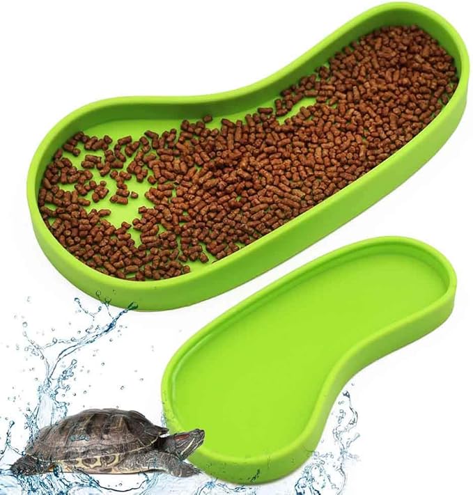 Set of 2 Shallow Reptile Dish, Plastic, for Small Lizards and Tortoises