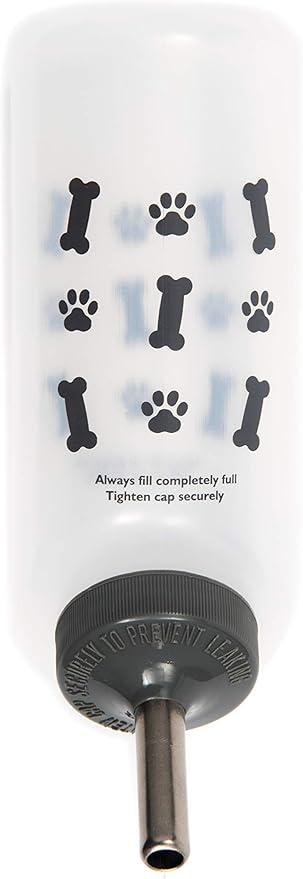 Lixit Wide Mouth BPA-Free Cage Water Bottles for Rabbits, Ferrets, Guinea Pigs, Rats, Chinchillas, Hamsters, Mice, Hedgehogs, Gerbils and Other Small Animals. (Gray Paws, 16 Ounce)