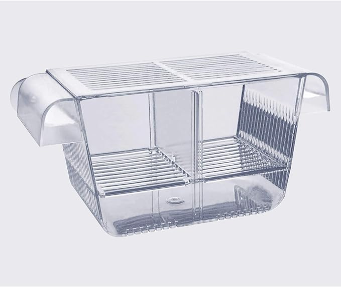 Fish Breeding Box, perfect fish tank divider acclimation box for aggressive fishes, nursery for injured, hatchery incubator breeder box for Shrimp cicilids eggs baby fishes (S ( 5.3*2.7*2.9" ))