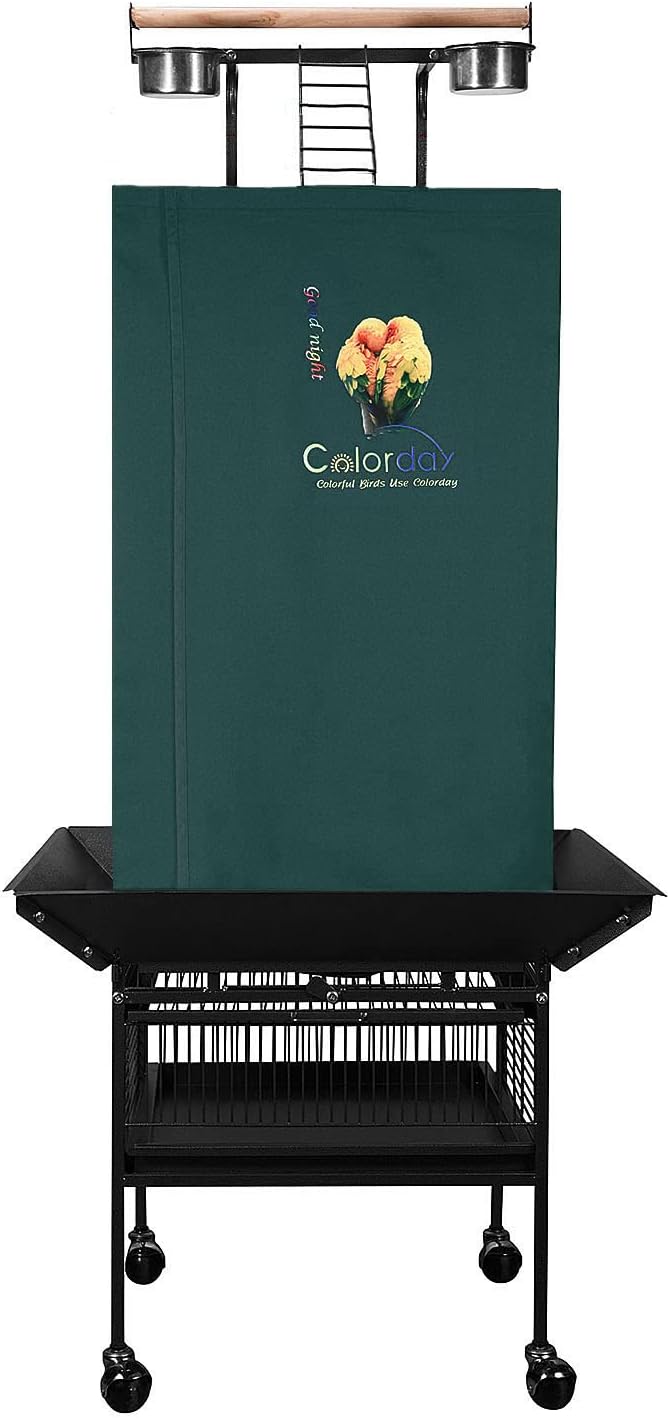 Good Night Bird Cage Cover for Large Bird Cage with Play Top (Patent Pending), Green 61"